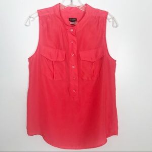 Sz 6 J.Crew polyester coral sleeveless top